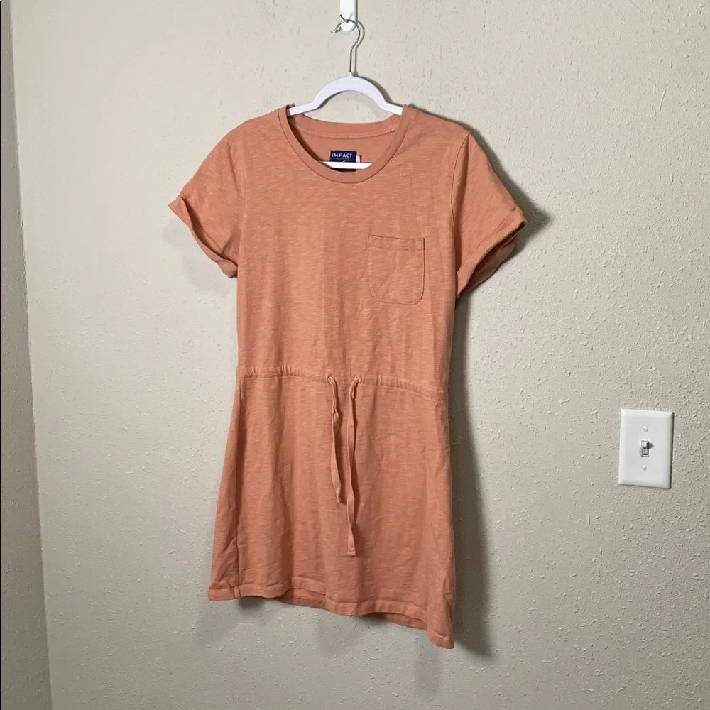 United By Blue Impact Collection Organic Cotton Casual T Shirt Dress Peach